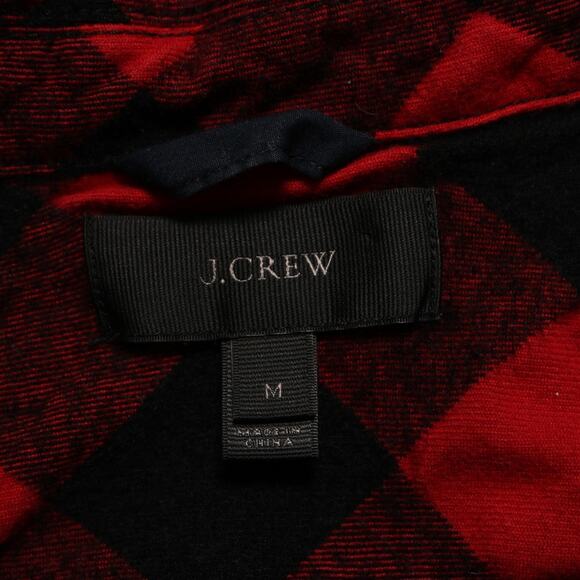 J Crew Buffalo Plaid Wool Blend Shirt Jacket Red Black Check Shacket Size M - Picture 5 of 8